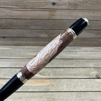 Image 5 of Praying Hands Inlay Pen: Walnut & Maple with Wood  Gold Accents