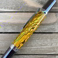 Image 8 of Paua Abalone Sea Shell Elegant Twist Pen, Yellow Abalone Shell