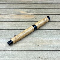 Image 5 of Handcrafted Black Locust Burl Rollerball Pen: Black Chrome Finish