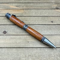 Image 6 of Handmade Mesquite Wood Cowboy Pen in Antique Pewter 