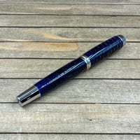 Image 7 of Very Large Handmade Blue Resin Pinecone Rollerball Pen