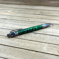Image 7 of Handmade Dark Green Acrylic Vertex Style Clicker Pen in Gunmetal