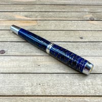 Image 8 of Very Large Handmade Blue Resin Pinecone Rollerball Pen