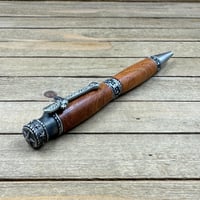 Image 7 of Handmade Mesquite Wood Cowboy Pen in Antique Pewter 