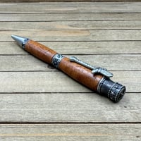Image 8 of Handmade Mesquite Wood Cowboy Pen in Antique Pewter 