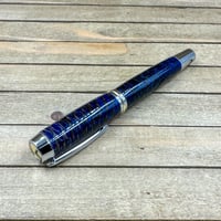 Image 9 of Very Large Handmade Blue Resin Pinecone Rollerball Pen