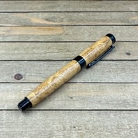 Image 7 of Handcrafted Black Locust Burl Rollerball Pen: Black Chrome Finish