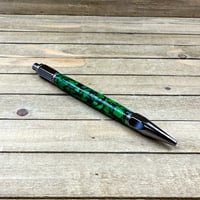 Image 9 of Handmade Dark Green Acrylic Vertex Style Clicker Pen in Gunmetal