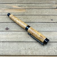 Image 8 of Handcrafted Black Locust Burl Rollerball Pen: Black Chrome Finish