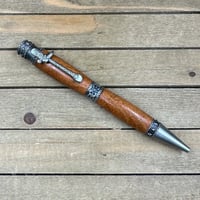 Image 10 of Handmade Mesquite Wood Cowboy Pen in Antique Pewter 
