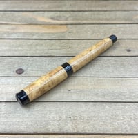 Image 9 of Handcrafted Black Locust Burl Rollerball Pen: Black Chrome Finish