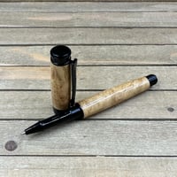 Image 10 of Handcrafted Black Locust Burl Rollerball Pen: Black Chrome Finish