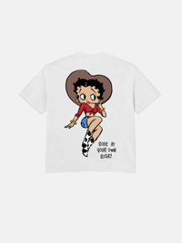 Image 2 of GIRLS ARE DRUGS® x BETTY BOP® RODEO TEE  - WHITE