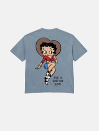 Image 2 of GIRLS ARE DRUGS® x BETTY BOP® RODEO TEE  - DENIM 