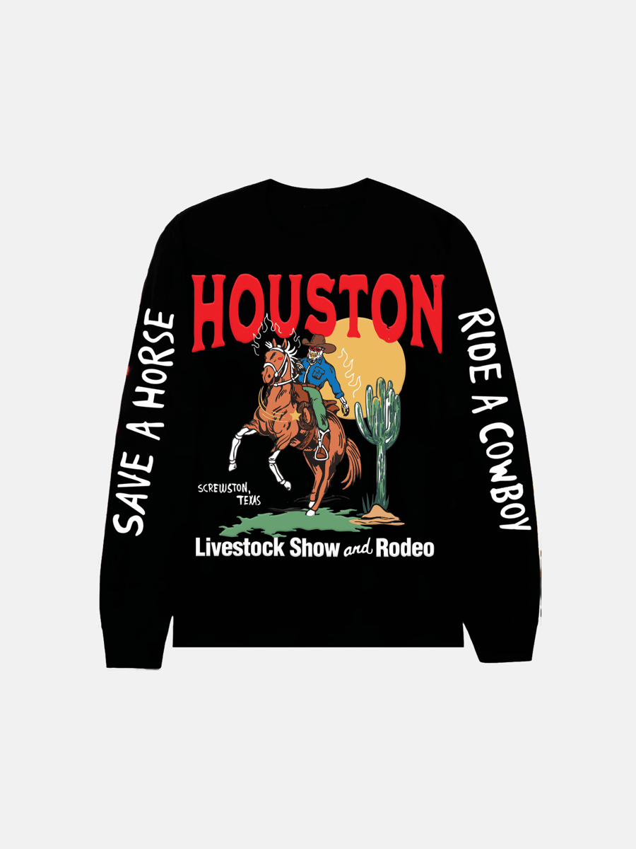 Image of GIRLS ARE DRUGS® HOUSTON RODEO L/S TEE - BLACK