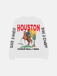 Image 1 of GIRLS ARE DRUGS® HOUSTON RODEO L/S TEE - WHITE