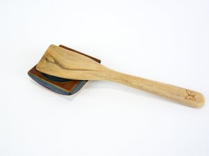 Image of Multi-Color Wooden Spoon Rest, Wood Spoon Holder, Kitchen Ladle Holder, Unique Housewarming Gift