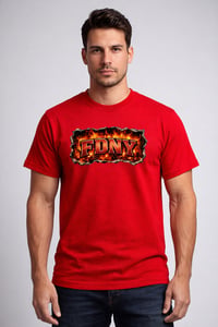 Image 2 of CUSTOM FDNY FLAMING TSHIRT