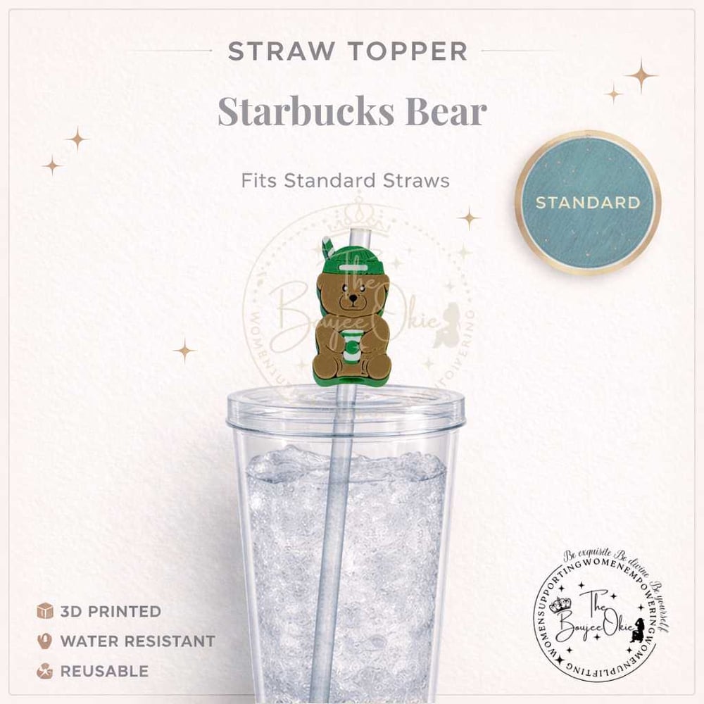 Image of Starbucks Bear Straw Topper For Standard Standard Straws