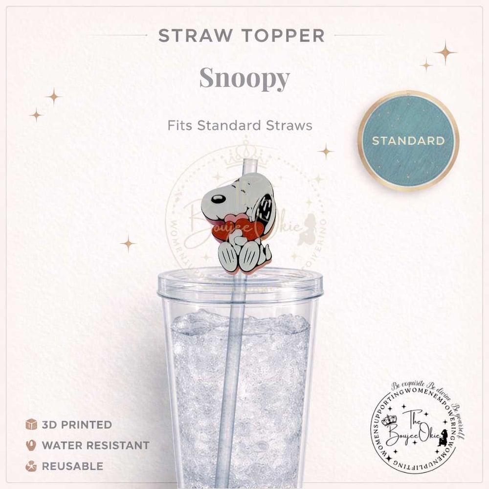 Image of Snoopy Straw Topper For Standard Standard Straws