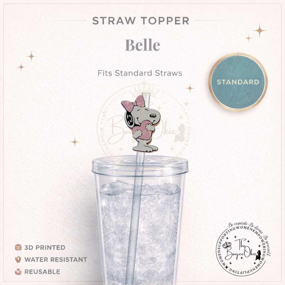 Image of Belle-Snoopy's Sister  Straw Topper For Standard Standard Straws