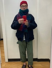 Image 3 of Avilalae wool herringbone bomber large RARE japan