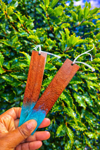 Image 2 of Ocean Wave Resin Bookmark – Handmade Blue & Amber Book Lover Gift