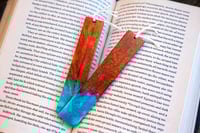 Image 1 of Ocean Wave Resin Bookmark – Handmade Blue & Amber Book Lover Gift
