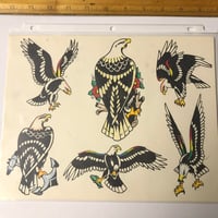 Image 1 of 1970’s Sailor Mosko production flash hand colored eagles