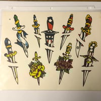 Image 1 of 1970’s Sailor Mosko production flash hand colored daggers