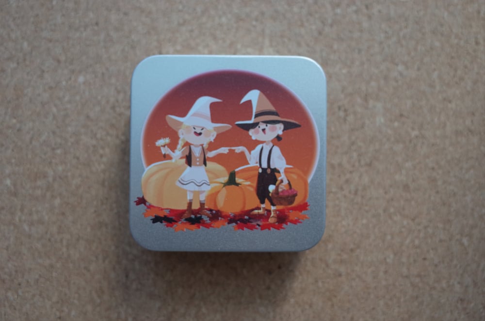 Image of Autumn Witch Friendship Box - Original Illustrated Mini Metal Tin