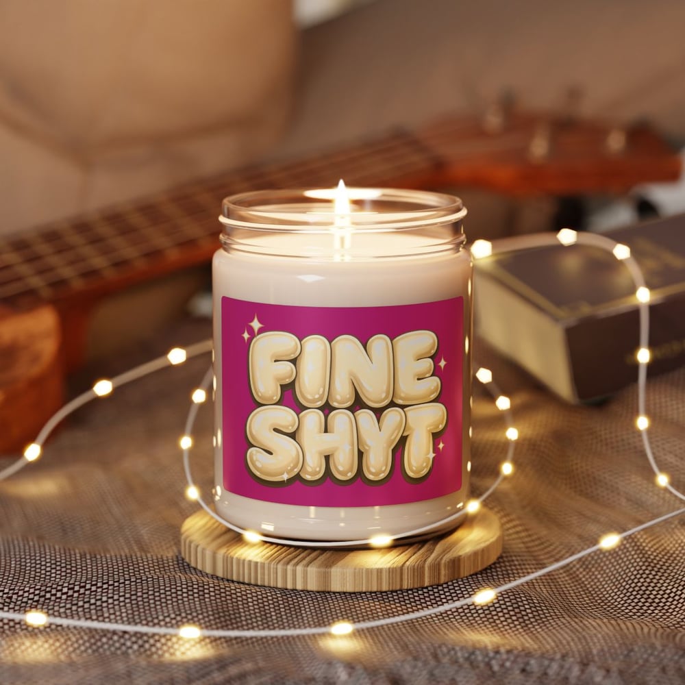 Image of Soy Candle — "Fine Shyt" Scented 9oz (Playful Pink, Giftable)