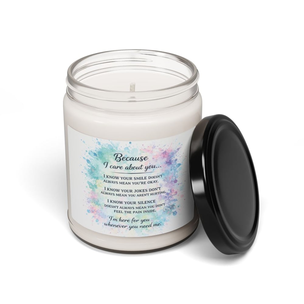 Image of Because I Care About You Soy Candle — 9oz Scented Jar (Comfort & Support Gift)