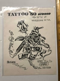 Image 1 of 1980’s Tattoo Art flyer by the Renegade W. VA. 