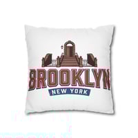 Image 3 of Brooklyn New York Brownstone Decorative Pillowcase — City Pride Throw Pillow Cover