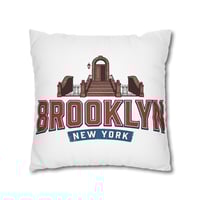 Image 9 of Brooklyn New York Brownstone Decorative Pillowcase — City Pride Throw Pillow Cover