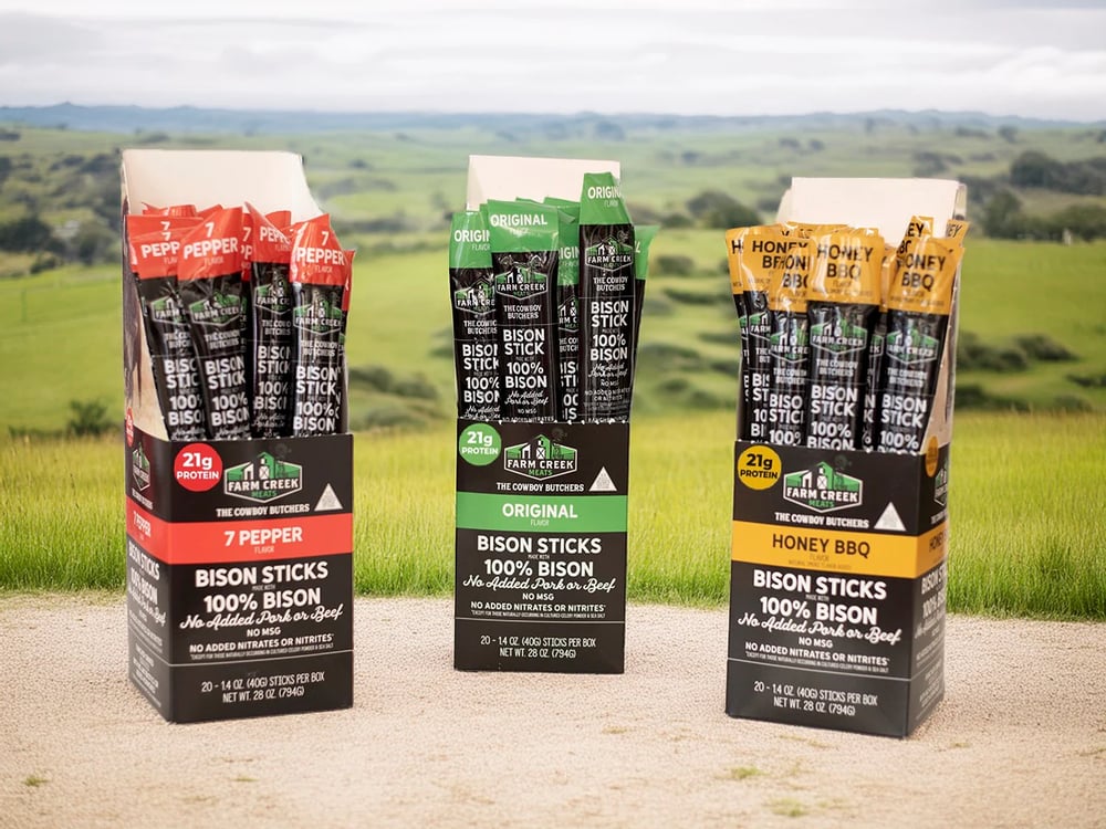Farm Creek Meats Bison Sticks - 10/Box