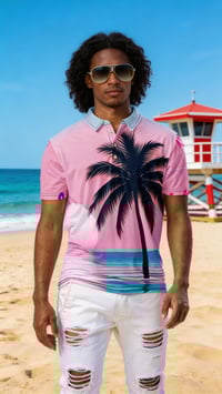 Image 1 of Miami Nights - Men’s slim fit polo