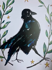 Image 3 of Raven Watercolour A4 Print