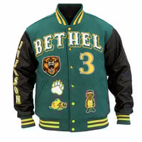 Image 1 of IVERSON BETHEL VARSITY JACKET (GREEN/WHITE)