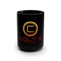Image 1 of Colt's Customs Black 15oz Mug — Tactical Logo Coffee Cup