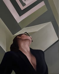 Image 2 of Dramatic Exit – Original Oil Painting on Canvas | Modern Abstract by Aziza Art