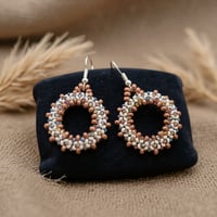 Image 2 of PEM-004 | Copper Twist Earrings | Colorful Handmade Beadwork for Layering