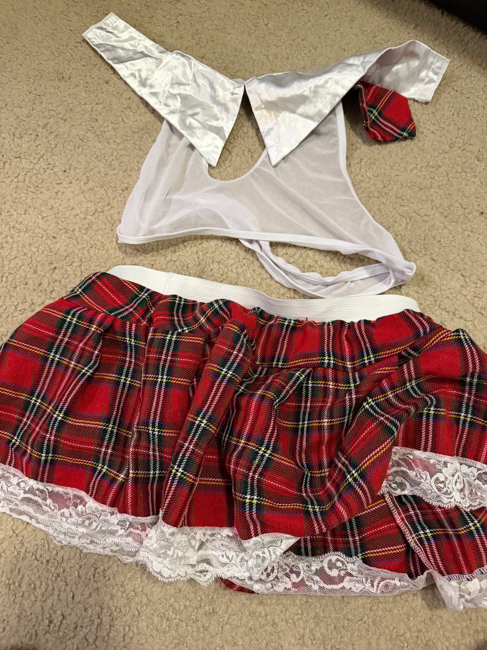 Image of PHOTOSHOOT WORN - White and Red Schoolgirl Outfit