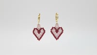 Image 2 of CDM-096 | Ruby Halo Heart Earrings