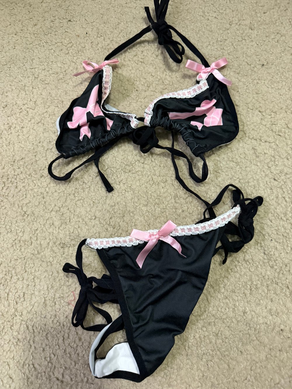 Image of PHOTOSHOOT WORN - Black and Pink Bikini