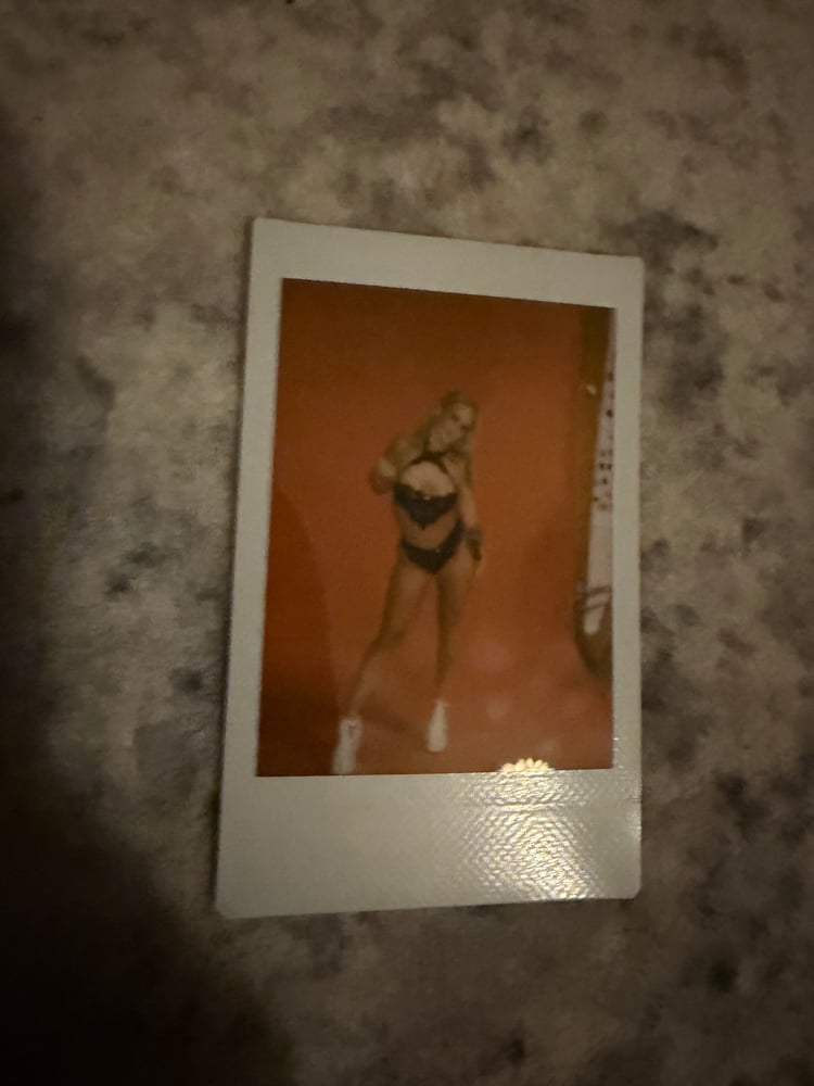 Image of ONE OF ONE POLAROID - Navy Lingerie w/Orange backdrop 2