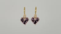 Image 2 of CDM-092 | Plum Prism Heart Earrings