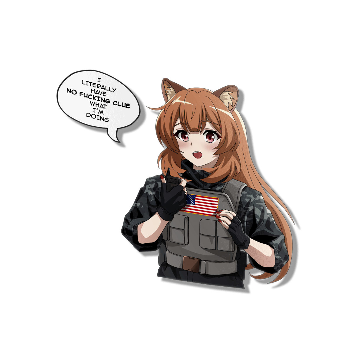 Image of Raphtalia Is Clueless Sticker