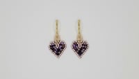 Image 2 of CDM-093 | Velvet Plum Heart Earrings